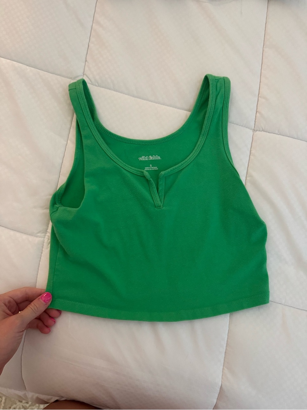 wild fable Bright Green Scoop-Neck Cropped Tank